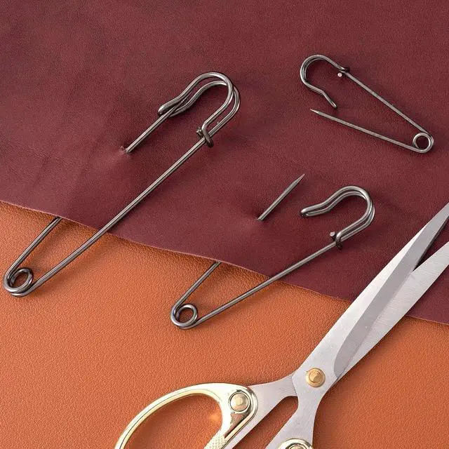 Alt view image 6 of 7 - HINZIC 15pcs Large Safety Pins for Thick Fabric, 3 Sizes Heavy Duty Rustproof Safety Pin, Big Oversized Safety Pins for Securing Clothes Blanket Leather Canvas Bandages Outdoor Tents- Black