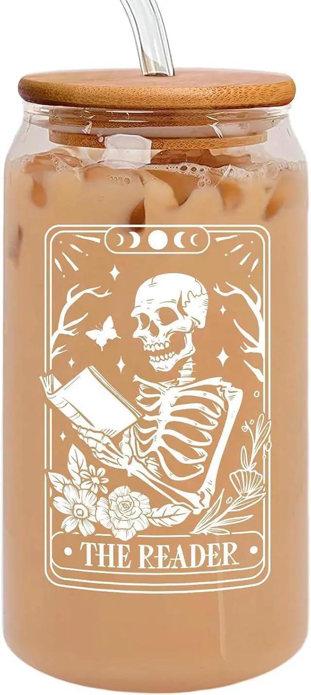 Main image of Book Lovers Gifts for Women & Readers - Bookish Gifts, Book Club & Librarian Themed Accessories - Book Cup, Skull Reader