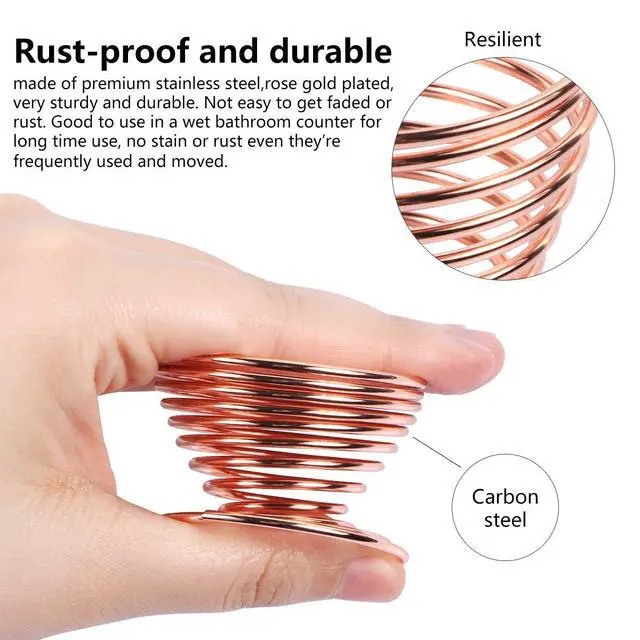 Alt view image 4 of 6 - 1 Pc Beauty Sponge Blender Holders Makeup Sponge Drying Stand Beauty Sponge Holder Storage Rack Egg Powder Puff Display Stand Sponge Storage, Rose Gold