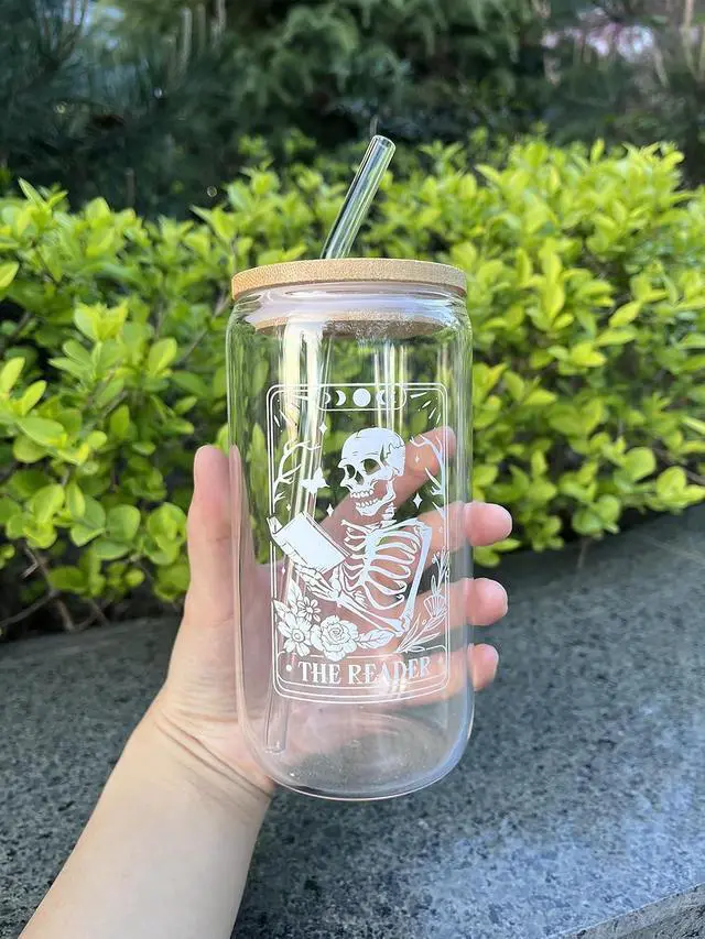 Alt view image 6 of 6 - Book Lovers Gifts for Women & Readers - Bookish Gifts, Book Club & Librarian Themed Accessories - Book Cup, Skull Reader