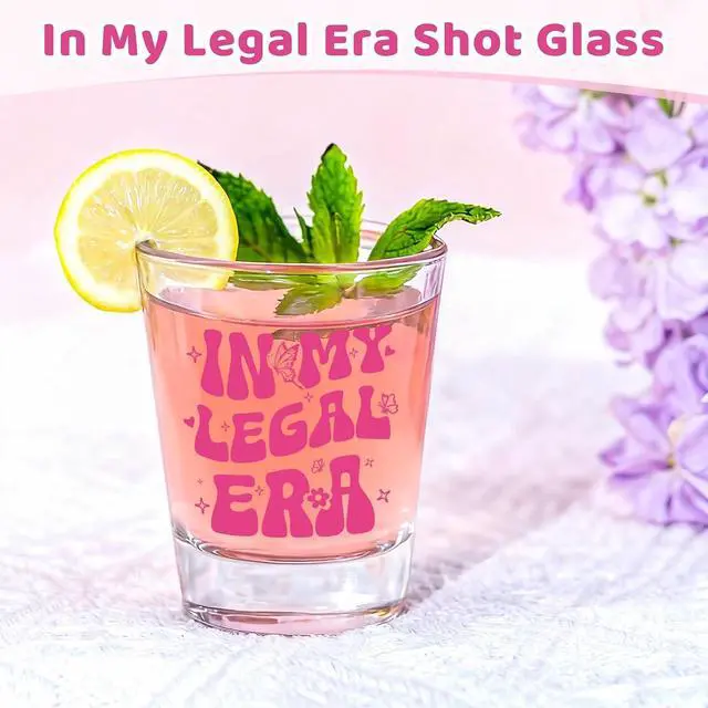 Alt view image 2 of 7 - Futtumy 21st Birthday Gifts for Women, IN MY LEGAL ERA 21st Shot Glasses Birthday Gift for Her