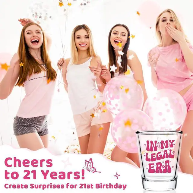 Alt view image 5 of 7 - Futtumy 21st Birthday Gifts for Women, IN MY LEGAL ERA 21st Shot Glasses Birthday Gift for Her
