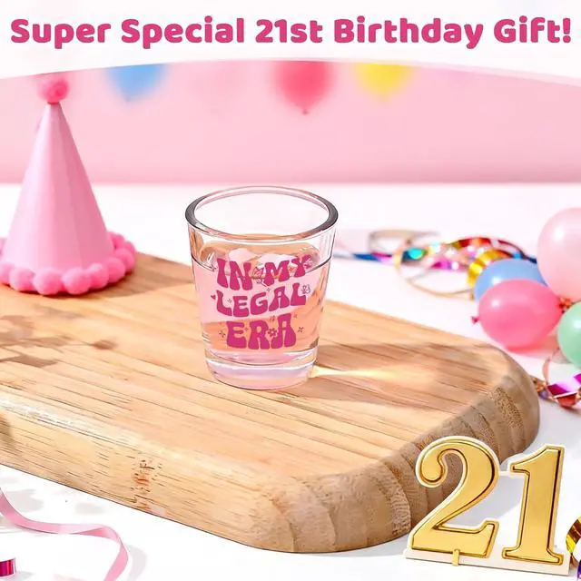 Alt view image 7 of 7 - Futtumy 21st Birthday Gifts for Women, IN MY LEGAL ERA 21st Shot Glasses Birthday Gift for Her