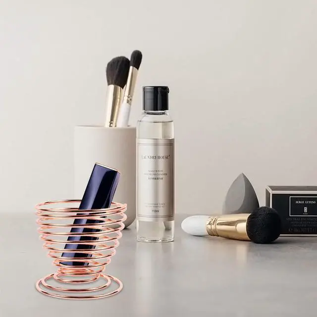 Alt view image 6 of 6 - 1 Pc Beauty Sponge Blender Holders Makeup Sponge Drying Stand Beauty Sponge Holder Storage Rack Egg Powder Puff Display Stand Sponge Storage, Rose Gold
