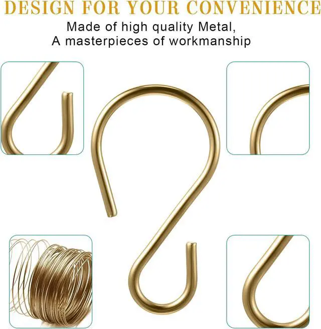 Alt view image 3 of 7 - Sratte 120 Pcs Mini S Hook for Hanging 1 Inch Metal, Champagne Gold | Hanging Hooks S Shaped, Iron Wire Hangers Small Ornament Storage Hangers for Irish Day Decor Pot Plant Jewelry Keychain