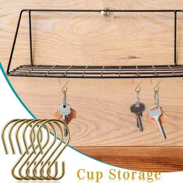 Alt view image 7 of 7 - Sratte 120 Pcs Mini S Hook for Hanging 1 Inch Metal, Champagne Gold | Hanging Hooks S Shaped, Iron Wire Hangers Small Ornament Storage Hangers for Irish Day Decor Pot Plant Jewelry Keychain