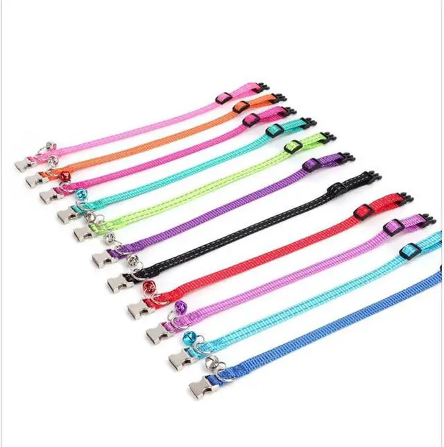 Alt view image 4 of 6 - Small Dog Collar with Bell, Reflective Nylon Metal Buckle XS Puppy Collars for Little Pet Male Dogs Cat Girl Kitten Small Animal, Orange X-Small