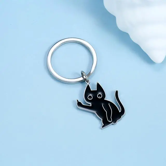 Alt view image 2 of 5 - Cute Cat Duck Keychain Funny Gifts for Women Men Cute Keychains for Women Cool Cat Duck Stuff Car Keyrings Friendship Gift