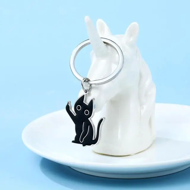 Alt view image 5 of 5 - Cute Cat Duck Keychain Funny Gifts for Women Men Cute Keychains for Women Cool Cat Duck Stuff Car Keyrings Friendship Gift