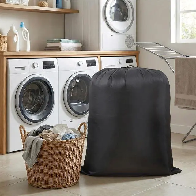 Alt view image 2 of 6 - Extra Large Laundry & Storage Bag (Black, 19"x27") | Lightweight, Dust & Moisture. Ideal for Blankets, Clothes, Pillows & Cushions for Moving, Dorms, Travel & Camping