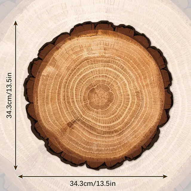 Alt view image 3 of 6 - Wooden Slice Paper Place Mats Set of 24,13.5" Round Rustic Brown Place Mat for Farmhouse Tan Table Setting Summer Spring Fall Winter Wedding Birthday Dinner Party Decor