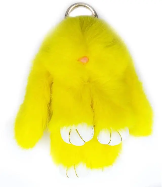 Alt view image 7 of 7 - Bunny Keychain Cute Rex Rabbit Fur Keychain Car Handbag Keyring