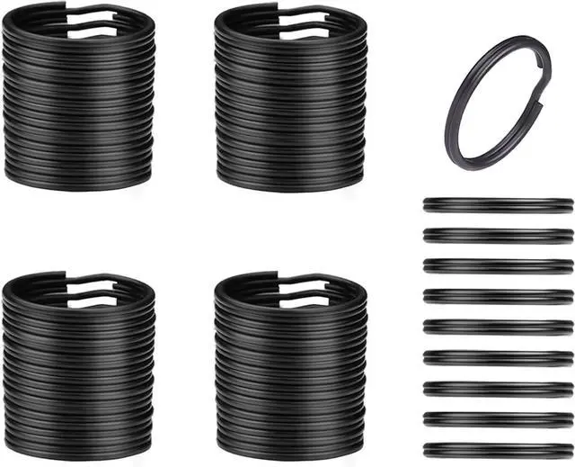 Main image of 50pcs 25mm Key Ring Keychain Metal Black Round Split Key Chains Rings Connectors for Home Car Dog Tag Office Ornaments Keys Attachment