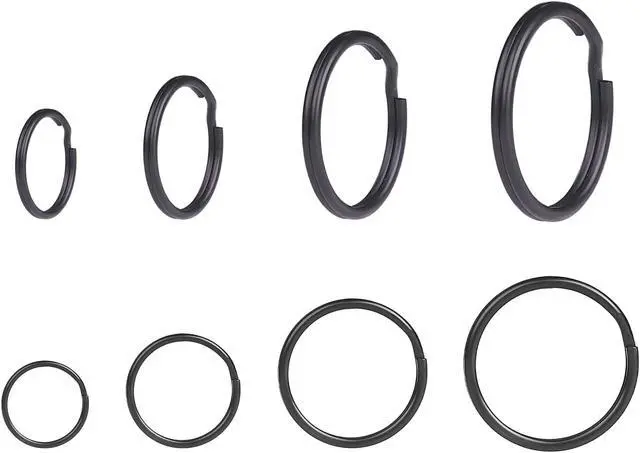 Alt view image 4 of 7 - 50pcs 25mm Key Ring Keychain Metal Black Round Split Key Chains Rings Connectors for Home Car Dog Tag Office Ornaments Keys Attachment