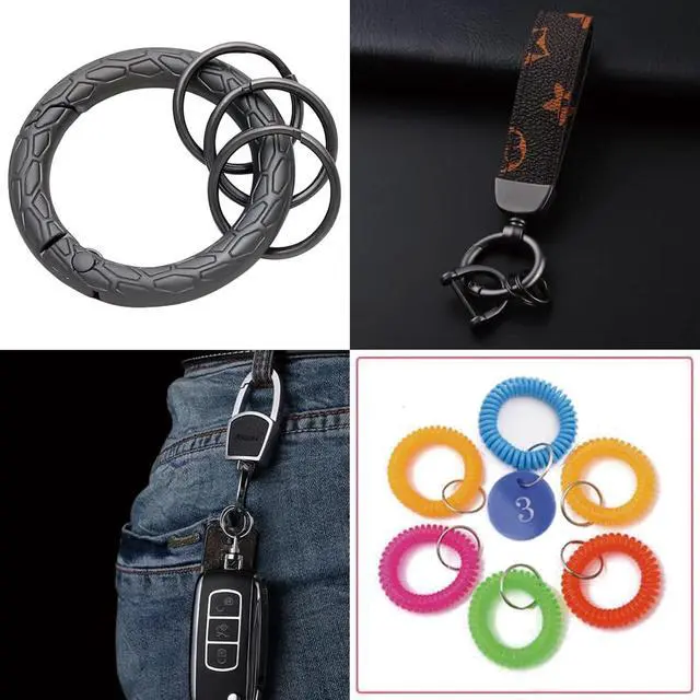 Alt view image 7 of 7 - 50pcs 25mm Key Ring Keychain Metal Black Round Split Key Chains Rings Connectors for Home Car Dog Tag Office Ornaments Keys Attachment