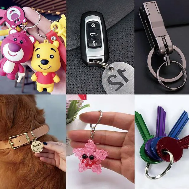 Alt view image 6 of 7 - 50pcs 25mm Key Ring Keychain Metal Black Round Split Key Chains Rings Connectors for Home Car Dog Tag Office Ornaments Keys Attachment