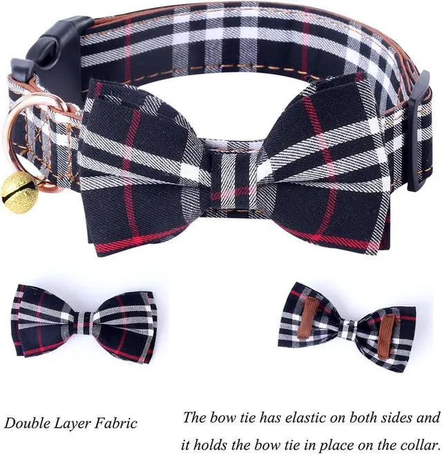 Alt view image 3 of 4 - Yizepet Dog Collar with Bow Tie- Adjustable pet Collar for Dogs with Plastic Buckle Collar, Stylish Pattern for Small Medium or Large Boy and Girl Dog and Cat