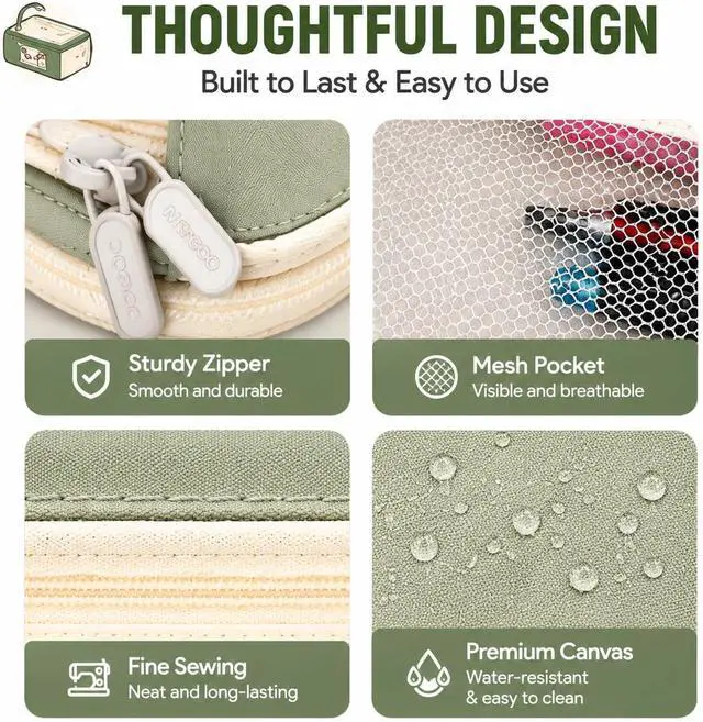Alt view image 4 of 7 - PUPTILY Pencil Case, Large Capacity Aesthetic Pencil Cases with Durable Zipper, Big Stationery Pencil Pouch for Women & Men, Adults Portable Storage Organizer Bag for College, Office, Travel (Green)
