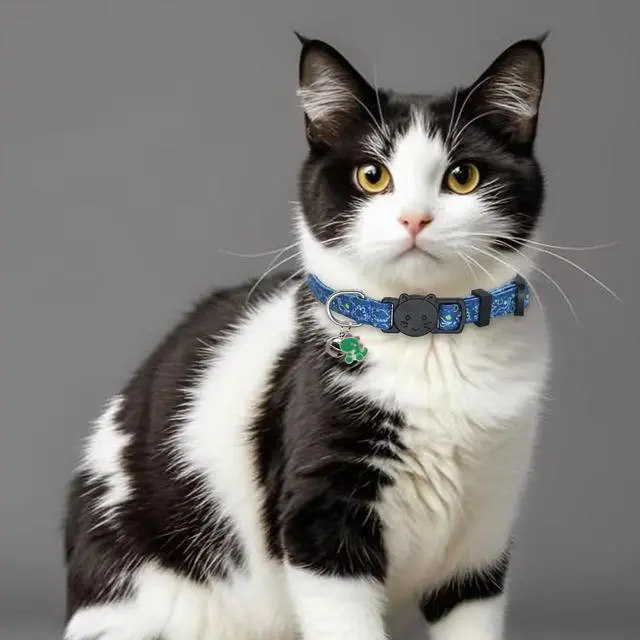 Alt view image 7 of 7 - Cat Collars for Boy Cats, 2 Pack Breakaway Cotton Kitten Collar with Bells and Removable Charms, Cute Dinosaurs Shaped
