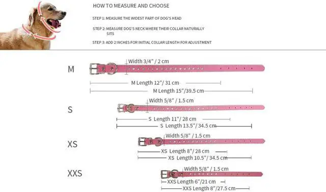 Alt view image 7 of 7 - Bling XS Dog Collar,Diamond Rhinestone Sparkly Puppy Cat Collar Hot Pink | XS Dog Collar Bling Puppy Crystal Pet kitten Collars for Adjustable xsmall medium large breed girl female Hot Pink