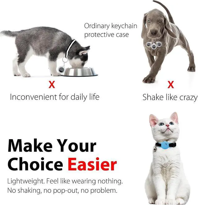 Alt view image 5 of 6 - Silicone Cat Collar Holder for Tile Sticker 2024, 2 Pack Protective Case for Tile Sticker Tracker Pet Dog Cat (Black/Luminous Blue)