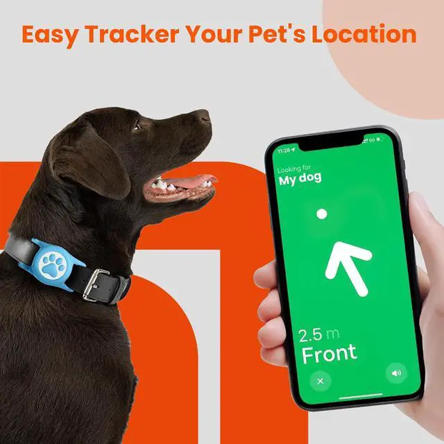 Alt view image 3 of 7 - Waterproof Airtag Dog Collar Holder for Apple Air Tag, Silicone Dog Airtag Holder for Dogs & Cat Collars(Blue)