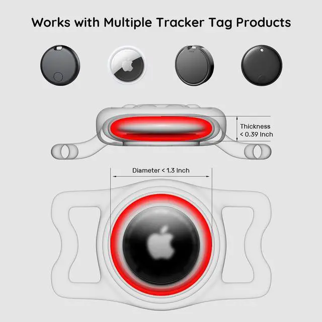 Alt view image 7 of 7 - Waterproof Airtag Dog Collar Holder for Apple Air Tag, Silicone Dog Airtag Holder for Dogs & Cat Collars(Blue)