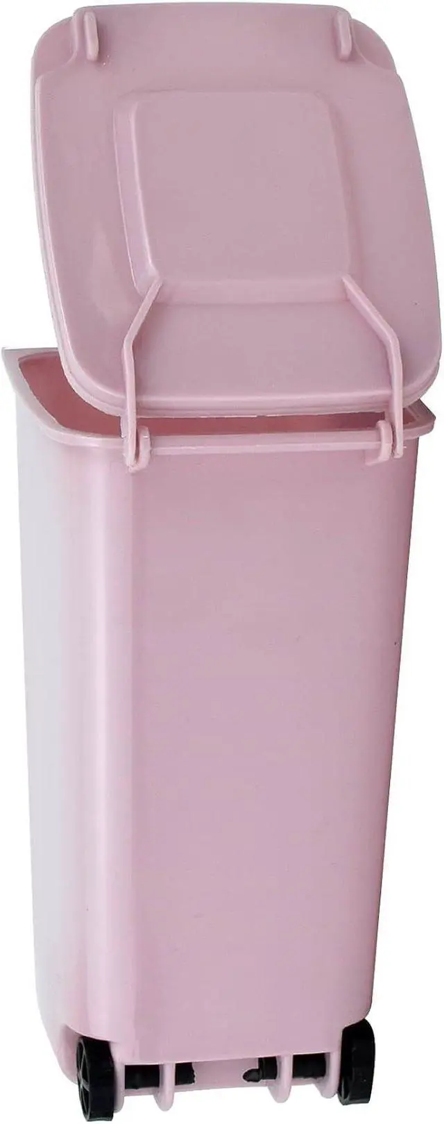 Alt view image 4 of 7 - Mini Trash Can with Lid Swing Top Small Trash Can Pen Holder for Car Bedroom Office Desktop 22 Fl Oz (2 Pcs Pink and Green)