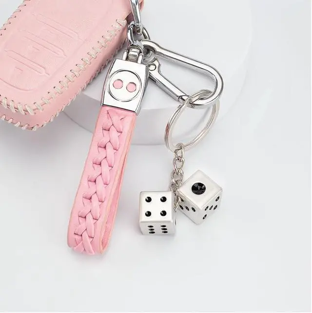 Alt view image 4 of 7 - Lucky Silver Metal Dice Keychain with Black Dots - Stylish and Fortunate Charm for Keys, Bags, and Everyday Use - Durable, Multipurpose Accessory
