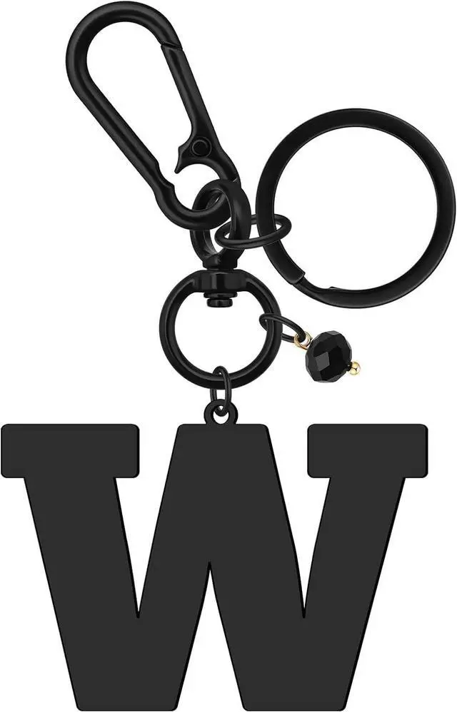 Main image of Initial Keyring Gifts Black Letter Keychain for Women Initial Letter Keyring for Backpack Black Keychain