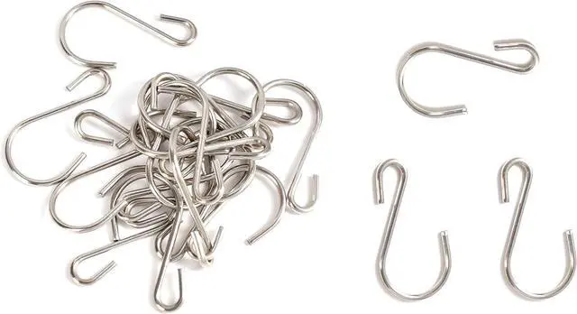 Main image of Yikla S Hooks - Heavy Duty Small S Shaped Hooks for Hanging Clothes, Plants, Pots - Made of Stainless Steel, 20 Pack