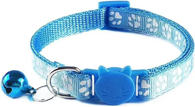 Alt view image 3 of 4 - Reflective Cat Collar Breakaway with Bells, 2 Pack Pet Cat Collar Adjustable 7.5-12.5 Inch (Sky Blue)