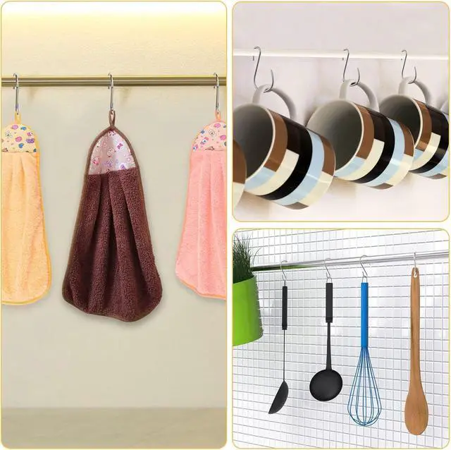 Alt view image 4 of 5 - Yikla S Hooks - Heavy Duty Small S Shaped Hooks for Hanging Clothes, Plants, Pots - Made of Stainless Steel, 20 Pack
