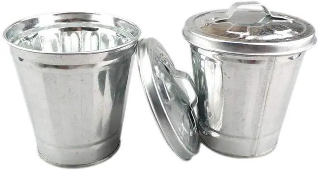 Main image of 2pcs Mini Trash can & Iron Garbage can Pencil Cup Holder