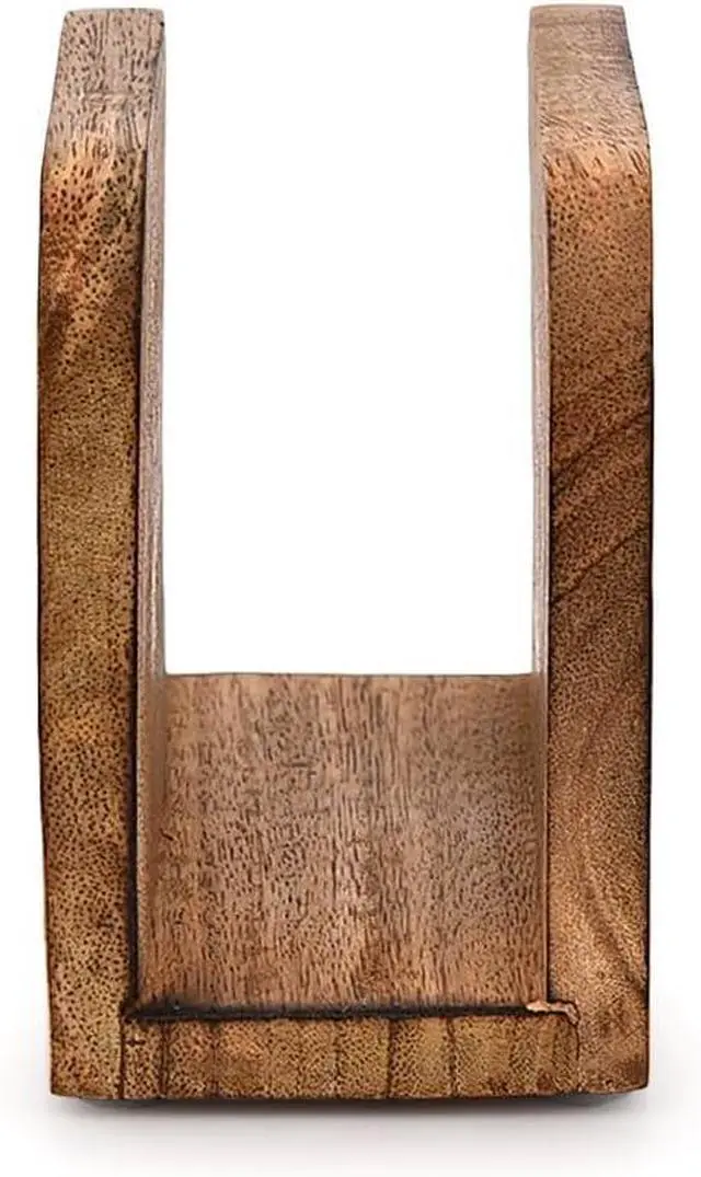 Alt view image 4 of 5 - Napkin Holder Mango Wood Upright Paper Napkin Storage Rustic Farmhouse Wood Napkin Holder Vintage Home decor (5.5"x 2.5"x 4")