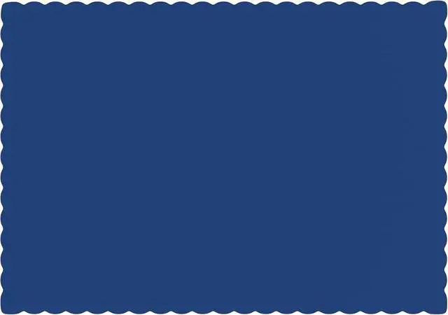 Alt view image 4 of 4 - Disposable Paper Placemats, Scalloped Edge Table Mats, Blue, Pack of 50 | Disposable paper placemats, scalloped-edge design, blue, 50 count, quick table setup and cleanup