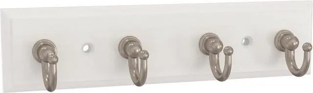 Main image of Franklin Brass Key Tidy (1-Pack) Pure White Holder 7' Wall Mount Small Item Rack 4 Hooks for Wall, Hallway, Entry Keychain Rail Organizer B46711K-PMN-R