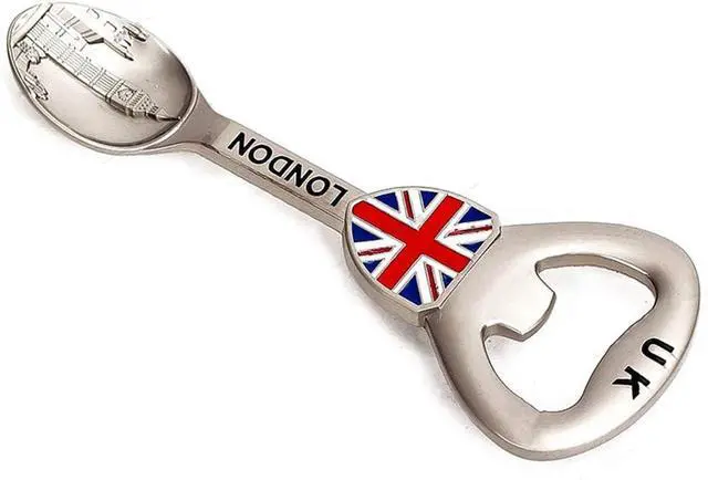 Alt view image 3 of 6 - Travel souvenirs Soup spoon shape Bottle Opener,Refrigerator Magnet UK London Zinc alloy Beer Bottle Openers,Creative kitchen supplies gift bottle opener.