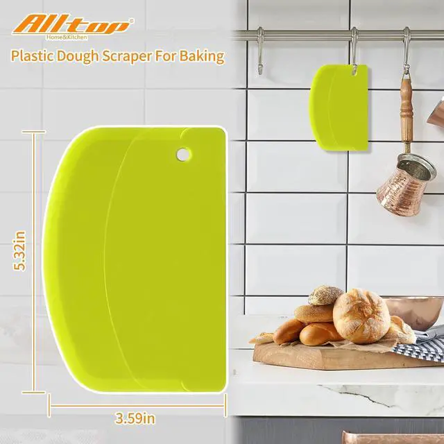 Alt view image 2 of 6 - ALLTOP Hard Bench Scraper Premium Quality Bread Tools for Homemade Baking,Dough Cutter with Versatile Usage - Vibrant and Ergonomic Plastic Bowl Scrapers for Your Kitchen