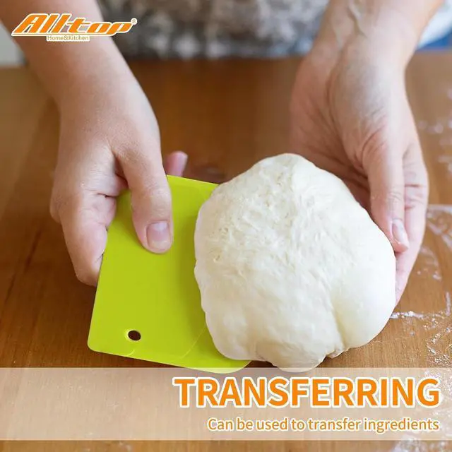 Alt view image 5 of 6 - ALLTOP Hard Bench Scraper Premium Quality Bread Tools for Homemade Baking,Dough Cutter with Versatile Usage - Vibrant and Ergonomic Plastic Bowl Scrapers for Your Kitchen