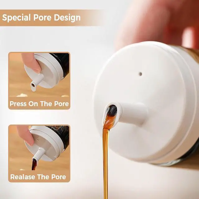 Alt view image 4 of 6 - 2-Pack Leakproof Small Glass Oil and Vinegar Dispenser Bottles - 3.4oz (100ml) Each - Perfect for Kitchen and BBQ Use