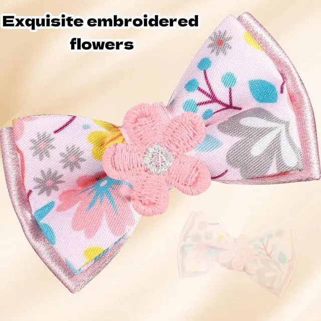 Alt view image 6 of 7 - Cat Collar Breakaway, HYQHYX Floral Kitten Collar with Bell, Cute Cat Collar with Bow for Girl Boy Removable Bowtie