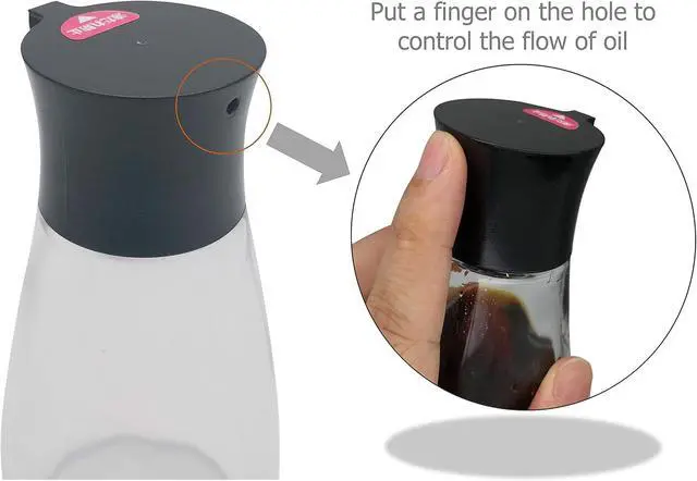 Alt view image 6 of 7 - EIKS Cruet Dispenser Set for Olive Oil Vinegar Soy Sauce | With Elegant Glass Bottle, Pours Smoothly and Controled, Kitchen Cooking Baking Barbecue Tool