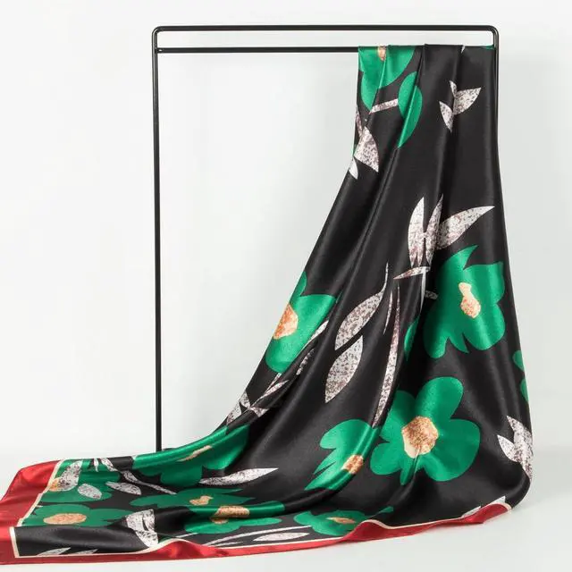 Alt view image 5 of 7 - RIIQIICHY Head Scarf for Women Like Silk Scarf Hair Scarf Printed Square Scarf Bandanas for Women 35 Inches