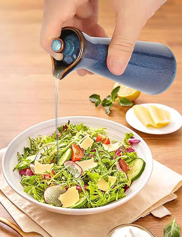Alt view image 4 of 7 - Ceramic Olive Oil Dispenser Bottle,Japanese Shoyu Soy Sauce Dispenser 4 Oz Oil Bottles for Kitchen,Vinegar Container Jar Suitable for Storage Coffee Syrups