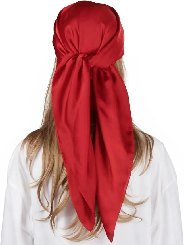 Main image of RIIQIICHY 35 Inch Head Scarf for Women Hair Scarf Like Silk Scarf Square Scarf Bandanas for Women