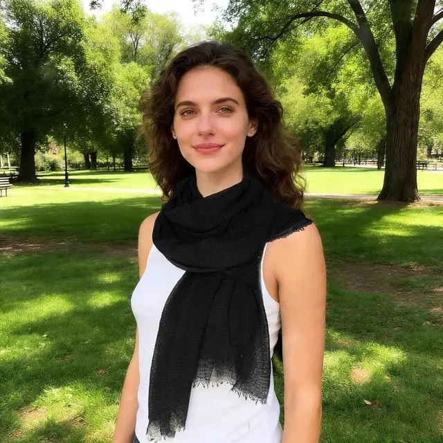 Alt view image 2 of 6 - Scarf for Women Summer Lightweight Cotton Linen Scarves Soft Crinkle Beach Shawl Hijab Head Suncreen Scarfs