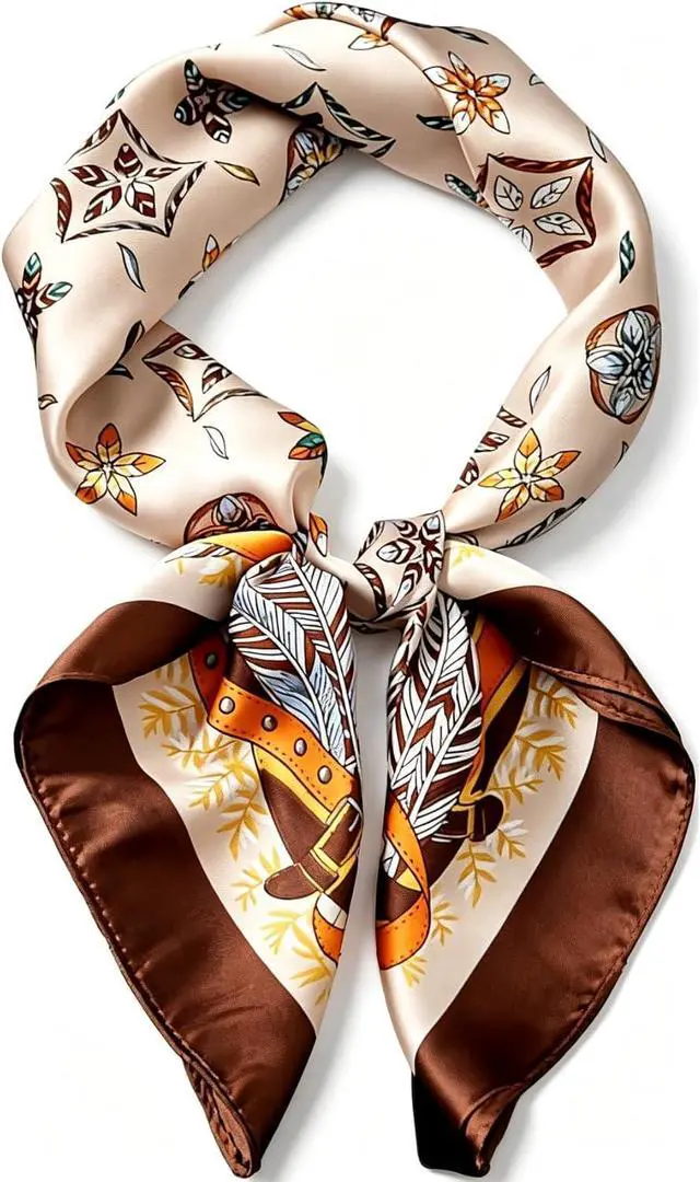 Main image of LECHI Satin Head Scarf Silk Like Hair Scarf Stain Bandana For Women Hair Scarves Accessories Fashion Neck Silk