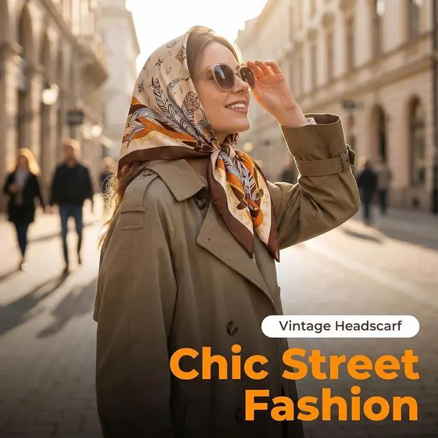 Alt view image 4 of 7 - LECHI Satin Head Scarf Silk Like Hair Scarf Stain Bandana For Women Hair Scarves Accessories Fashion Neck Silk