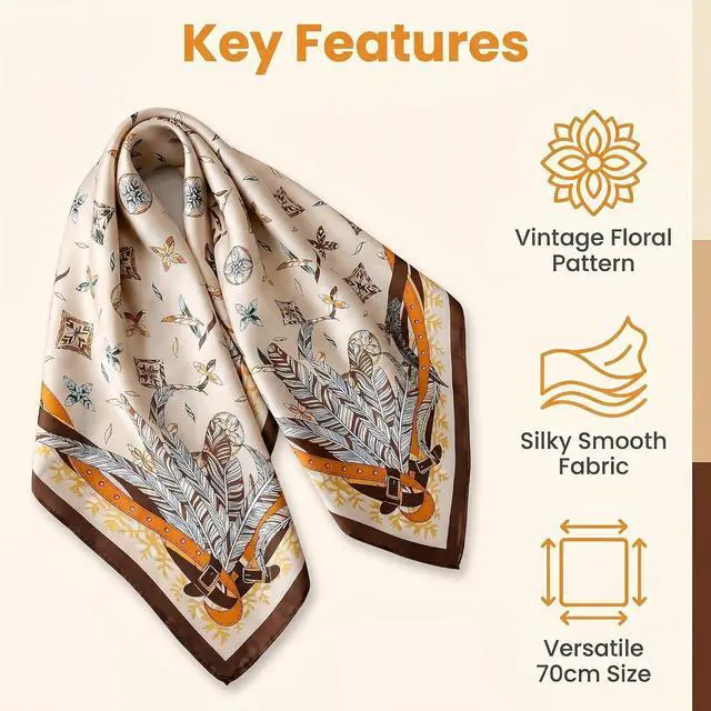Alt view image 7 of 7 - LECHI Satin Head Scarf Silk Like Hair Scarf Stain Bandana For Women Hair Scarves Accessories Fashion Neck Silk